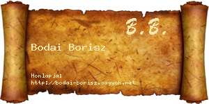 Bodai Borisz névjegykártya